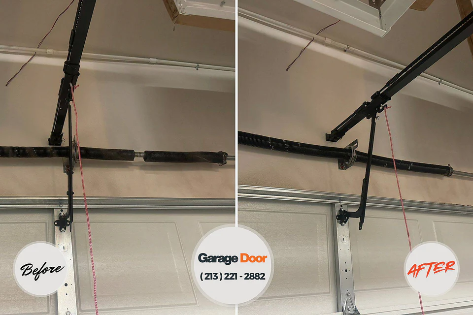 Before and after: garage door repair Ecru, MS